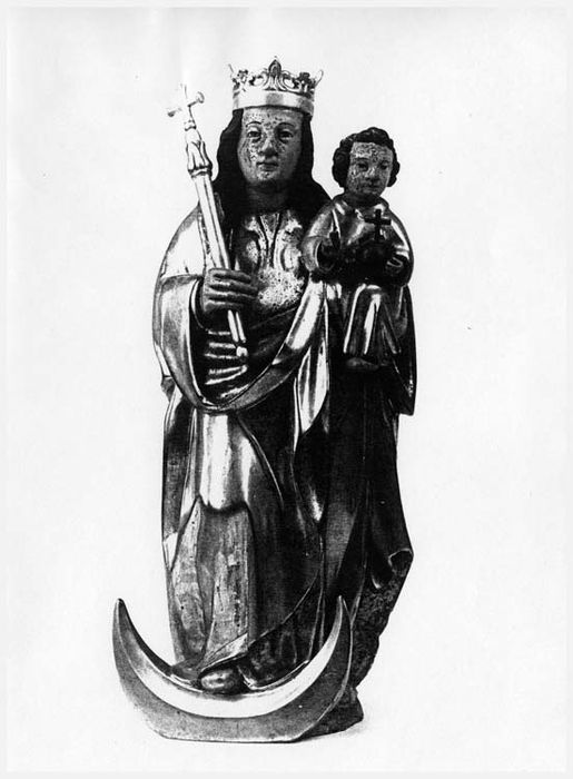 statuette : Vierge à l'Enfant provenant du maître-autel de Wohlfahrtshoffen, (photocopie numérisée)