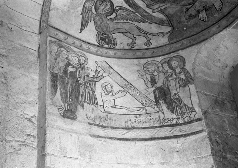 Peinture monumentale, transept sud, absidiole : la Résurrection de Lazare (après restauration)