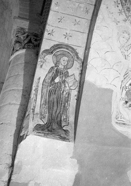 Peinture monumentale, transept nord, absidiole : sainte Catherine (après restauration)