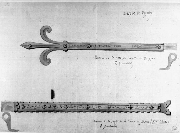 Pentures de la porte de l'oratoire du transept et de la porte de la chapelle basse