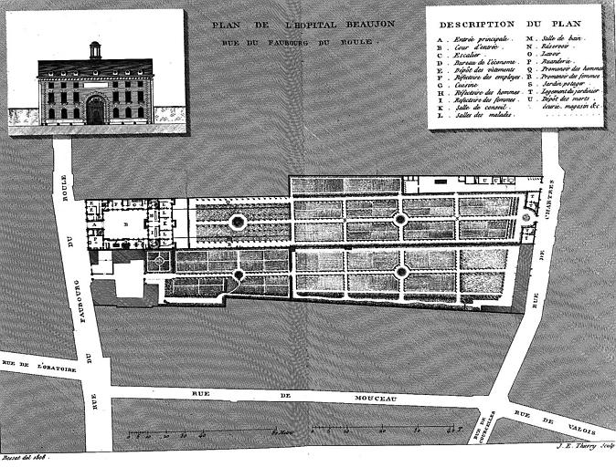 Plan général et élévation d'une façade