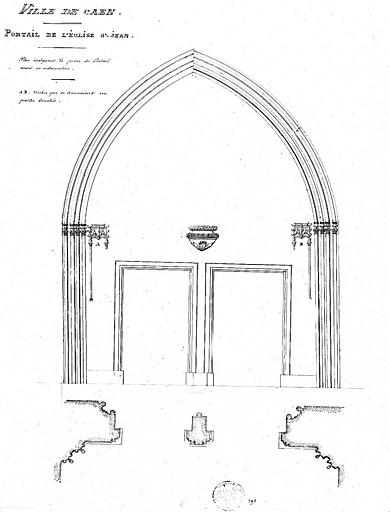 Elévation et plan du portail