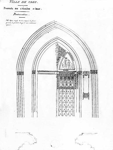 Elévation et plan du portail