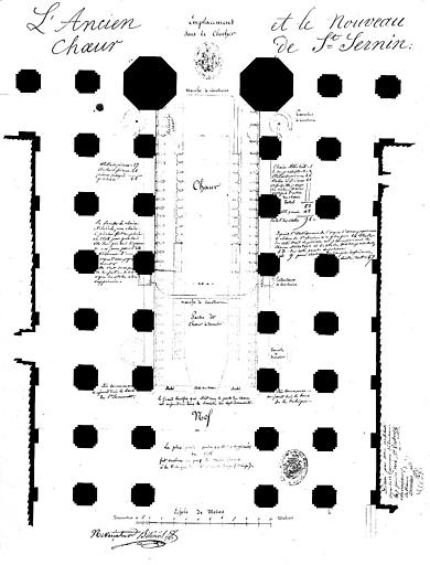 Plan de l'ancien et du nouveau choeur