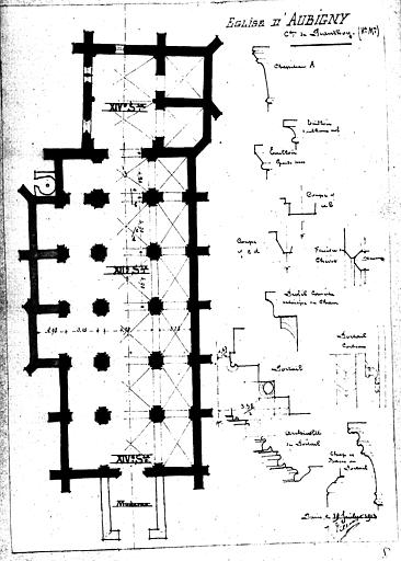 Plan et profil de mouluration