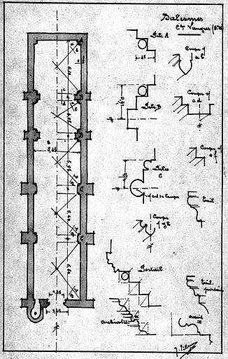 Plan et profil de mouluration