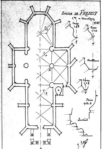 Plan et profil de mouluration