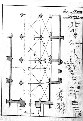 Plan et mouluration de la nef