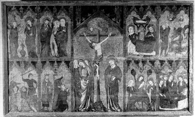 Retable de la Crucifixion et de la Vie du Christ, panneau peint