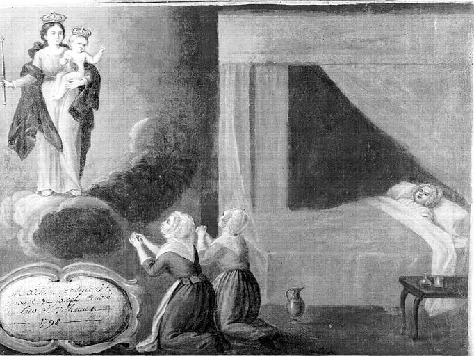 Peinture, ex-voto 21 : Marthe Desmarèt, épouse de Joseph André, du lieu de Villeneuve