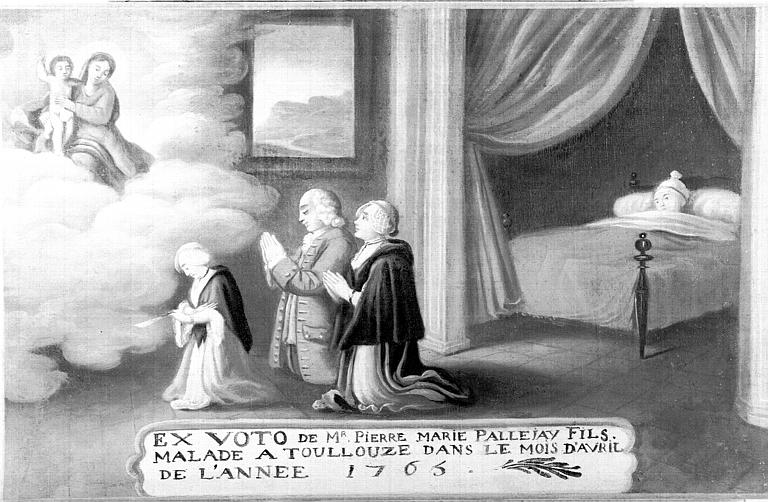 Peinture, ex-voto 19 : Pierre-Marie Pallejay fils, malade à Toulouse dans le mois d'avril 1765