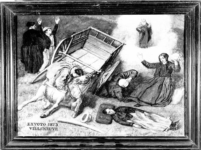 Peinture, ex-voto 94 : Accident de charrette à Villeneuve