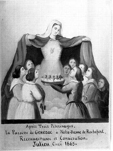 Peinture, ex-voto 84 : Reconnaissance et consécration de la paroisse de Générac par le curé Julien