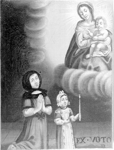 Peinture, ex-voto 100 : deux fillettes reconnaissantes