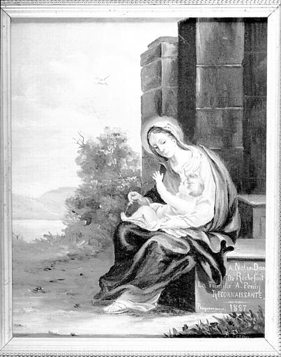 Peinture, ex-voto 97 : Reconnaissance de la famille A. Perrin, de Roquemaure, Vierge à l'Enfant