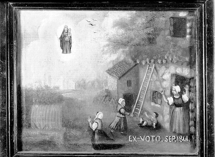 Peinture, ex-voto 75 : Enfant chutant d'une échelle