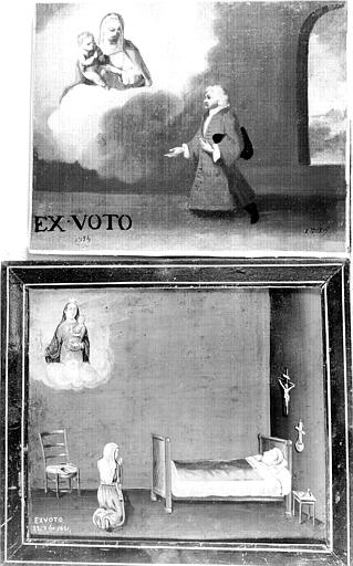 Peinture, ex-voto 15 : Homme reconnaissant et 57 : Religieux malade, 23 septembre 1851