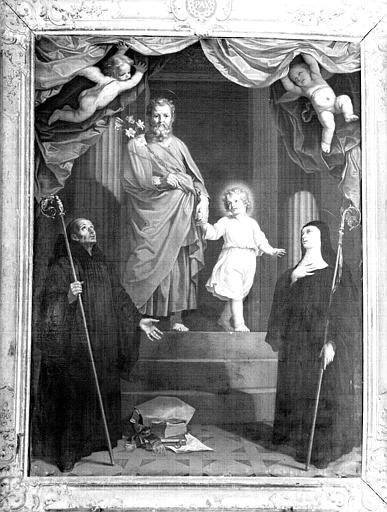 Saint Joseph et l'Enfant Jésus entre saint Benoît et sainte Scholastique, peinture sur toile - © Ministère de la Culture (France), Médiathèque du patrimoine et de la photographie, diffusion RMN-GP