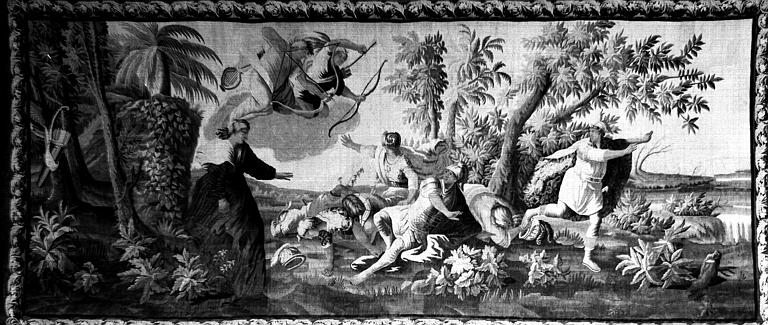 Tapisserie d'Aubusson, Apollon et Diane tuant les fils de Niobé - © Ministère de la Culture (France), Médiathèque du patrimoine et de la photographie, diffusion RMN-GP