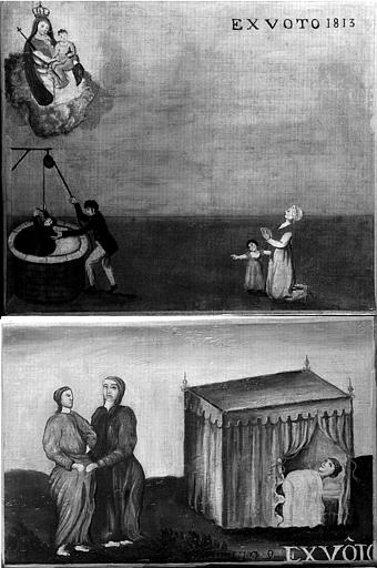 Peinture, ex-voto 12 : Malade et 29 : Enfant sauvé d'une chute dans un puits - © Ministère de la Culture (France), Médiathèque du patrimoine et de la photographie, diffusion RMN-GP
