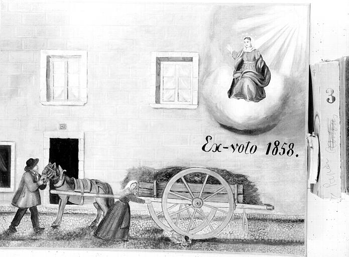 Peinture, ex-voto 70 : Accident de charrette, enfant écrasé