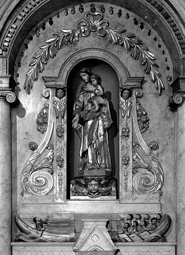 Retable de l'autel de la Vierge, détail de la statue