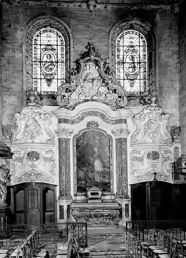 Retable en marbre de la chapelle saint Eutrope, sculpture et tableau