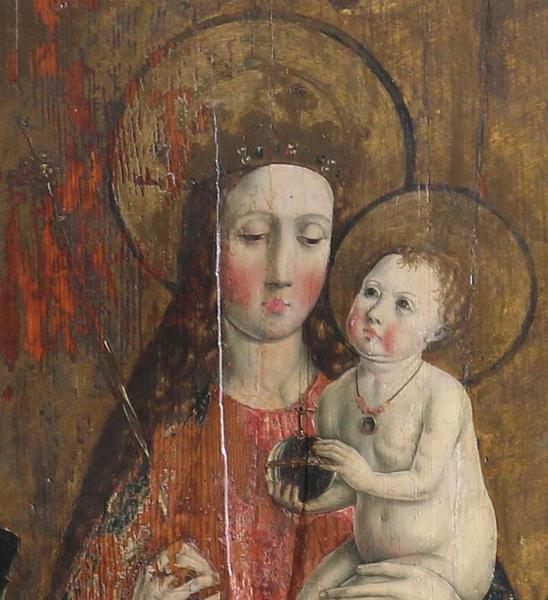 tableau : Vierge à l'Enfant avec saint Michel et saint Gangolphe, détail