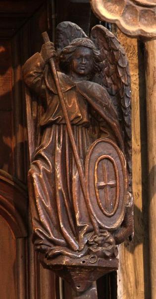 tableau : Vierge à l'Enfant avec saint Michel et saint Gangolphe, détail