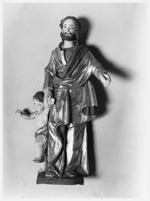 Groupe sculpté : Saint Joseph et l'Enfant Jésus