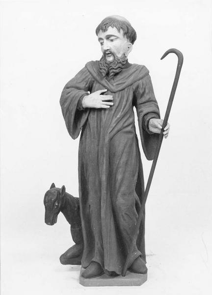 7 statues : saint Guy, saint Christophe, saint Cyriaque, saint Gilles, sainte Marguerite d'Antioche, sainte Catherine d'Alexandrie, sainte Barbe