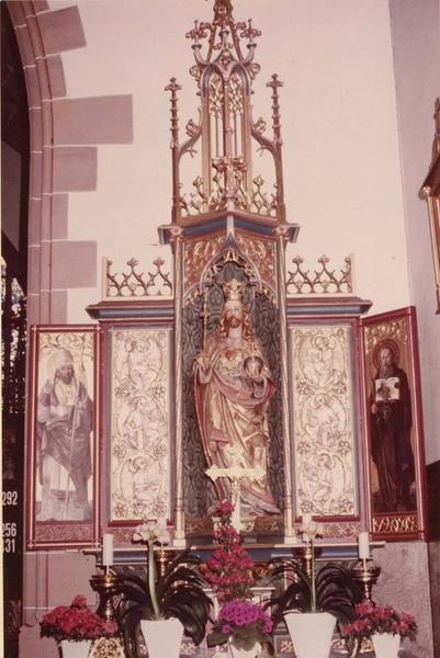 autel, retable, statue, du Sacré-Coeur, vue générale