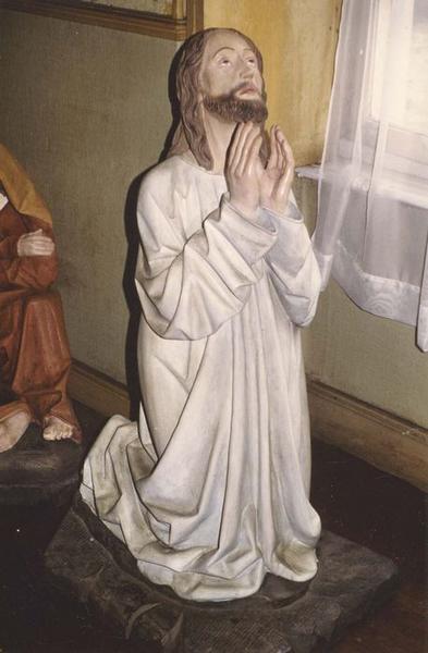 mont des Oliviers, vue partielle, statue : Christ priant