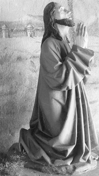 mont des Oliviers, vue partielle, statue : Christ priant