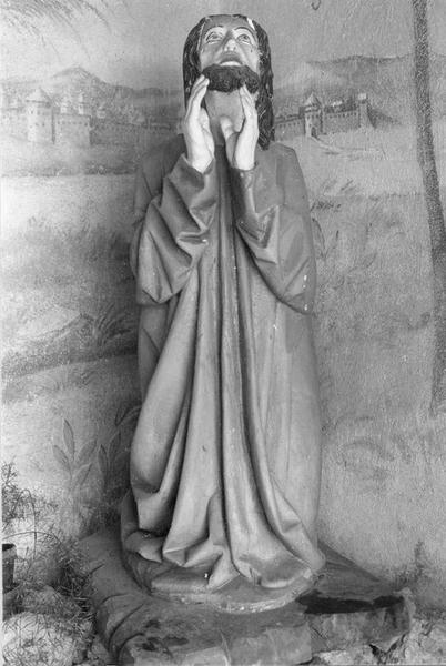 mont des Oliviers, vue partielle, statue : Christ priant