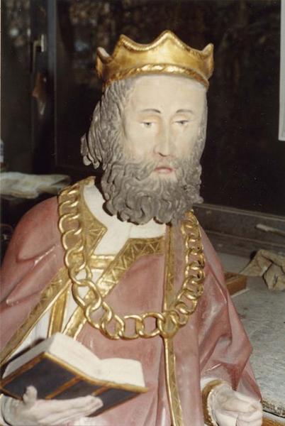 sculpture : saint Oswald (?), vue partielle