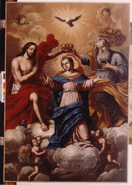 tableau, cadre : le Couronnement de la Vierge, vue générale - © Ministère de la Culture (France), Médiathèque du patrimoine et de la photographie (objets mobiliers), tous droits réservés