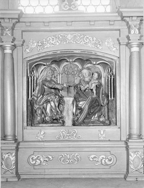 Autel retable de la Sainte Parenté, devant d'autel, groupe sculpté