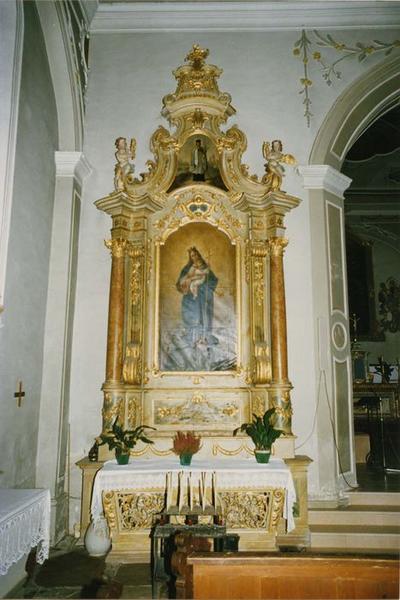 Autel, retable, 2 tableaux : Vierge à l'Enfant, saint Jean Népomucène