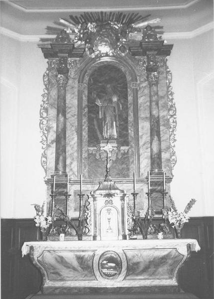 autel, tabernacle, retable, statue (maître-autel) : saint Gall, vue générale