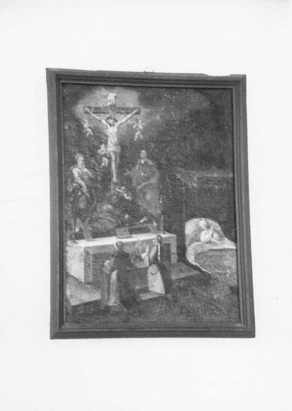 ex-voto, tableau : Personnage alité, Vénération de la Croix (la), vue générale