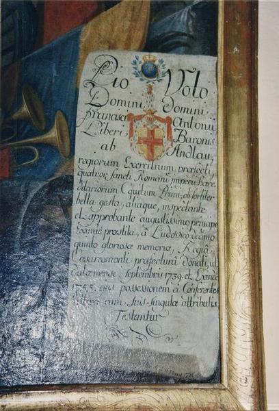 tableau et son cadre : Notre-Dame de la Victoire, détail