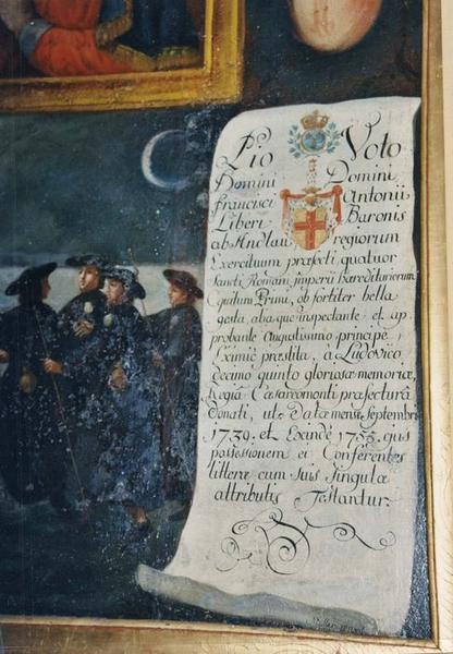tableau et son cadre : Notre-Dame du Bon-Secours, détail