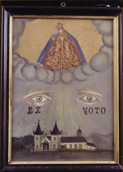 tableau ex-voto : Vierge de Pitié, deux yeux, chapelle Notre-Dame du Bon-Secours, vue générale