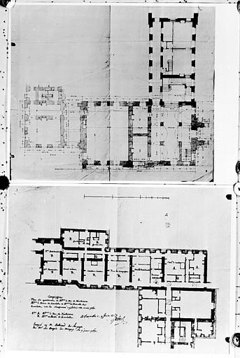 Deux plans des appartements du Duc de Penthièvres et du Marquis de Lamballe