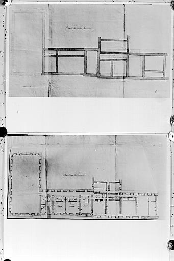 Deux plans, fondations et mansardes des appartements du Duc de Penthièvres et du Marquis de Lamballe