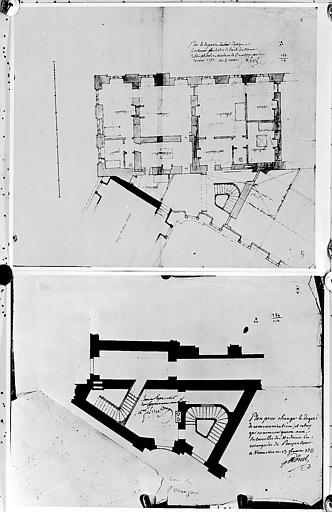 Deux plans de l'extrémité des grands appartements