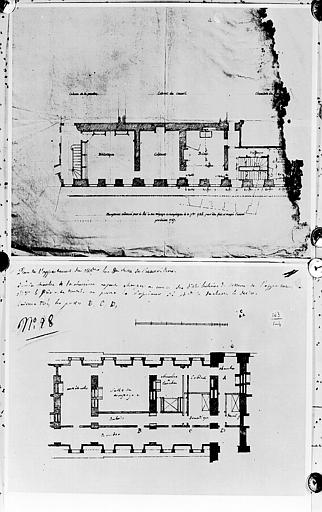 Deux plans de la partie des appartements royaux et des appartements des Beauvilliers