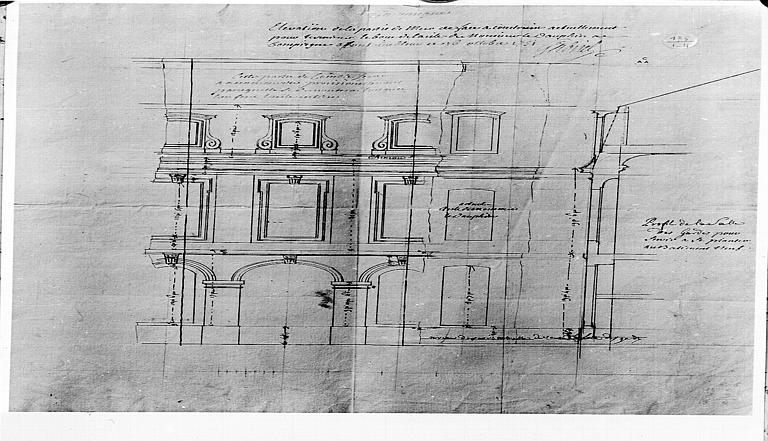 Elévation de l'extrémité de l'aile du Dauphin