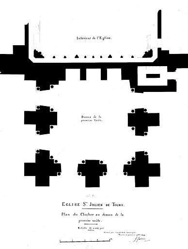 Projet de restauration du clocher, plan au-dessus du clocher, f.8